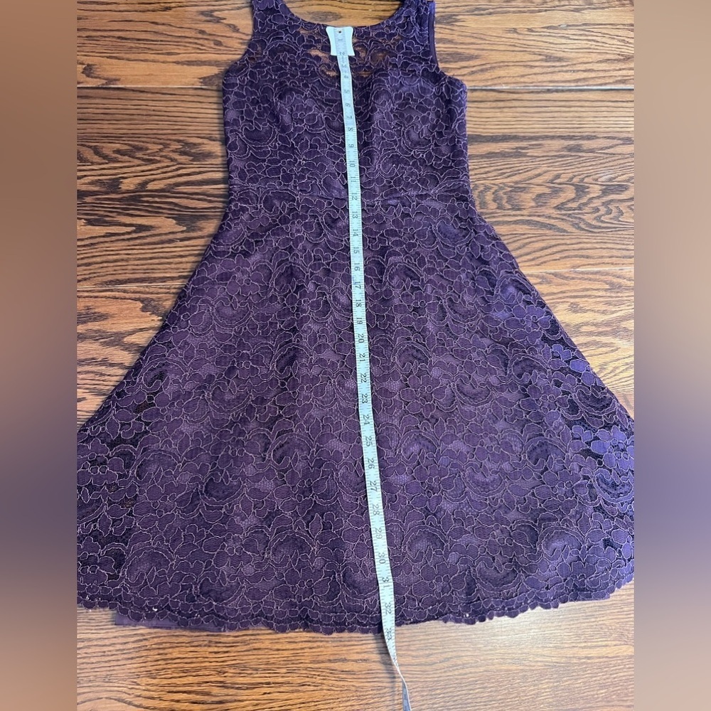 David’s bridal elegant purple lace a line dress - Picture 5 of 6